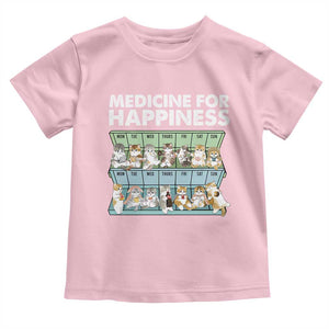 Mental Health Toddler T Shirt Medicine For Happiness Cute Cat TS09 Light Pink Print Your Wear