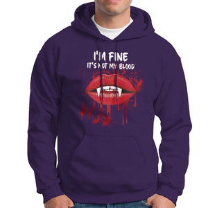 Halloween Hoodie Vampire Blood Lip I'm Fine It's Not My Blood TS09 Purple Print Your Wear