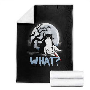 Halloween Cat Throw Blanket What Cat Murder Spooky Season TS09 Black Print Your Wear