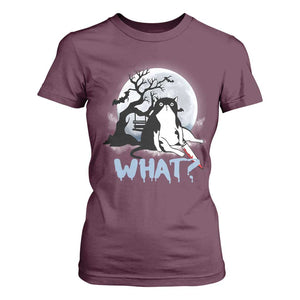 Halloween Cat T Shirt For Women What Cat Murder Spooky Season TS09 Maroon Print Your Wear