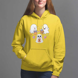 Halloween Hoodie Cute Ghost Dancing In The Candy Rain Spooky Season TS09 Daisy Print Your Wear