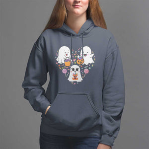 Halloween Hoodie Cute Ghost Dancing In The Candy Rain Spooky Season TS09 Navy Print Your Wear