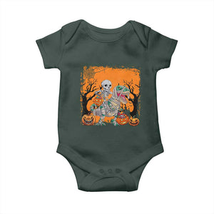 Funny Halloween Skeleton Riding Dinosaur Baby Onesie TS09 Print Your Wear