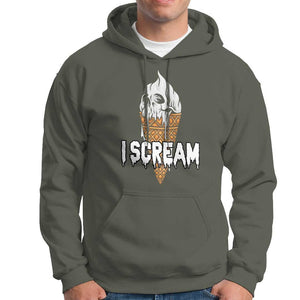 Halloween Hoodie I Scream Ice Cream Ghost TS09 Military Green Print Your Wear