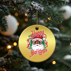 Black Santa Christmas Ornament Happy Holidays African American Santa TS09 Print Your Wear