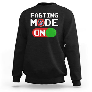 Ramadan Sweatshirt Fasting Mode On Weight Loss No Water TS09 Black Printyourwear