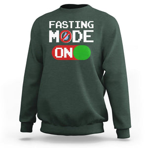 Ramadan Sweatshirt Fasting Mode On Weight Loss No Water TS09 Dark Forest Green Printyourwear