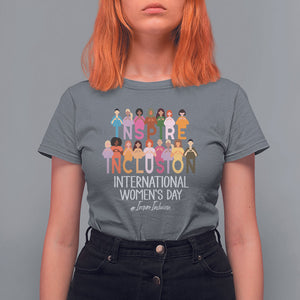 International Women's Day T Shirt For Women Happy IWD 8 March Inspire Inclusion 2024 TS09 Charcoal Printyourwear