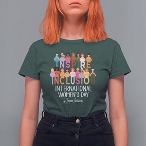 International Women's Day T Shirt For Women Happy IWD 8 March Inspire Inclusion 2024 TS09 Dark Forest Green Printyourwear