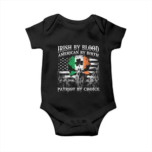 Irish American Baby Onesie Irish By Blood American By Birth Patriot By Choice TS09 Black Print Your Wear