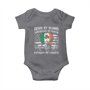 Irish American Baby Onesie Irish By Blood American By Birth Patriot By Choice TS09 Charcoal Print Your Wear