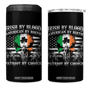 Irish American 4 in 1 Can Cooler Tumbler Irish By Blood American By Birth Patriot By Choice TS09 One Size: 16 oz Black Print Your Wear