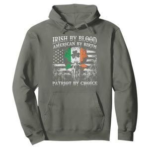 Irish American Hoodie Irish By Blood American By Birth Patriot By Choice TS09 Military Green Print Your Wear