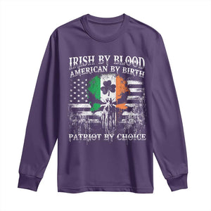 Irish American Long Sleeve Shirt Irish By Blood American By Birth Patriot By Choice TS09 Purple Print Your Wear