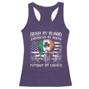 Irish American Racerback Tank Top Irish By Blood American By Birth Patriot By Choice TS09 Purple Print Your Wear