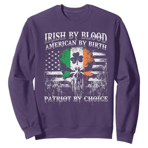 Irish American Sweatshirt Irish By Blood American By Birth Patriot By Choice TS09 Purple Print Your Wear