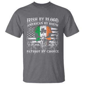 Irish American T Shirt Irish By Blood American By Birth Patriot By Choice TS09 Charcoal Print Your Wear