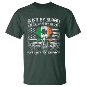 Irish American T Shirt Irish By Blood American By Birth Patriot By Choice TS09 Dark Forest Green Print Your Wear