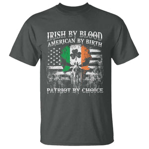 Irish American T Shirt Irish By Blood American By Birth Patriot By Choice TS09 Dark Heather Print Your Wear