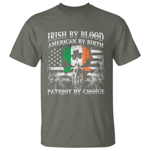 Irish American T Shirt Irish By Blood American By Birth Patriot By Choice TS09 Military Green Print Your Wear