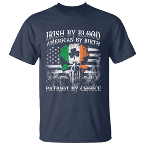 Irish American T Shirt Irish By Blood American By Birth Patriot By Choice TS09 Navy Print Your Wear