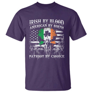 Irish American T Shirt Irish By Blood American By Birth Patriot By Choice TS09 Purple Print Your Wear