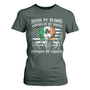 Irish American T Shirt For Women Irish By Blood American By Birth Patriot By Choice TS09 Dark Forest Green Print Your Wear