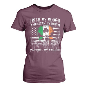 Irish American T Shirt For Women Irish By Blood American By Birth Patriot By Choice TS09 Maroon Print Your Wear