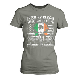 Irish American T Shirt For Women Irish By Blood American By Birth Patriot By Choice TS09 Military Green Print Your Wear