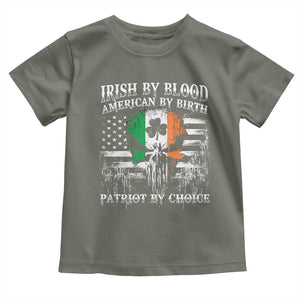 Irish American Toddler T Shirt Irish By Blood American By Birth Patriot By Choice TS09 Military Green Print Your Wear