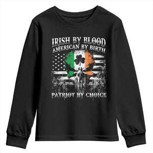 Irish American Youth Sweatshirt Irish By Blood American By Birth Patriot By Choice TS09 Black Print Your Wear