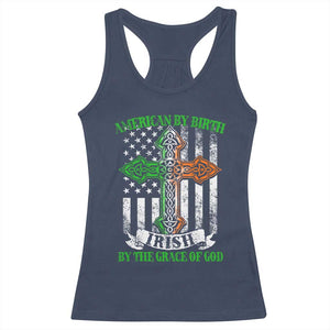 American By Birth Irish By The Grace Of God Racerback Tank Top TS09 Navy Print Your Wear