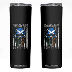 American Grown With Scots Irish Roots Skinny Tumbler American Ulster Scots Skull Flag TS09 Black Print Your Wear