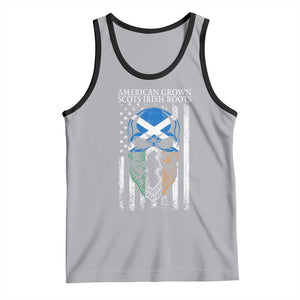 American Grown With Scots Irish Roots Tank Top American Ulster Scots Skull Flag TS09 Athletic Heather Black Print Your Wear