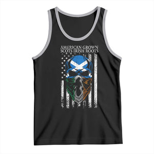 American Grown With Scots Irish Roots Tank Top American Ulster Scots Skull Flag TS09 Black Athletic Heather Print Your Wear