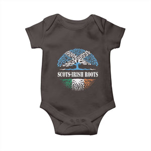 Scots-Irish Roots Baby Onesie Ulster Scots Ireland Scotland TS09 Dark Chocolate Print Your Wear