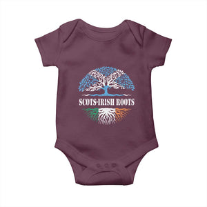 Scots-Irish Roots Baby Onesie Ulster Scots Ireland Scotland TS09 Maroon Print Your Wear