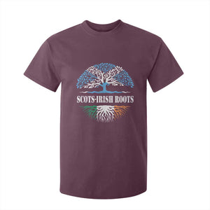 Scots-Irish Roots T Shirt For Kid Ulster Scots Ireland Scotland TS09 Maroon Print Your Wear