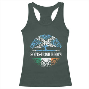 Scots-Irish Roots Racerback Tank Top Ulster Scots Ireland Scotland TS09 Dark Forest Green Print Your Wear
