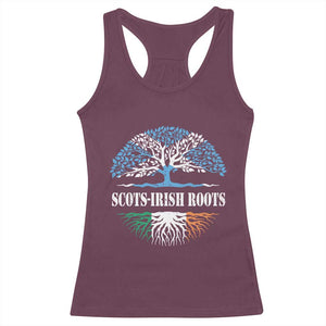 Scots-Irish Roots Racerback Tank Top Ulster Scots Ireland Scotland TS09 Maroon Print Your Wear