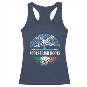 Scots-Irish Roots Racerback Tank Top Ulster Scots Ireland Scotland TS09 Navy Print Your Wear
