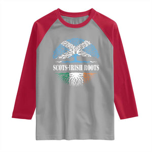 Scots-Irish Roots Raglan Shirt Ulster Scots Ireland Scotland TS09 Sport Gray Red Print Your Wear