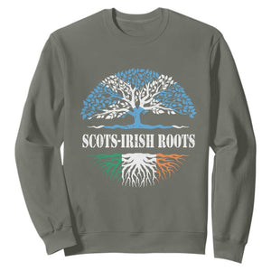 Scots-Irish Roots Sweatshirt Ulster Scots Ireland Scotland TS09 Military Green Print Your Wear
