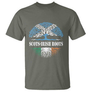 Scots-Irish Roots T Shirt Ulster Scots Ireland Scotland TS09 Military Green Print Your Wear
