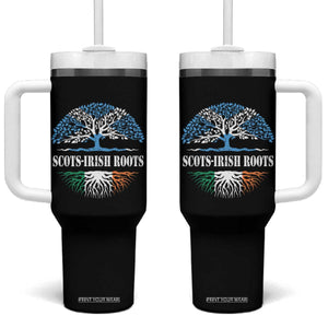 Scots-Irish Roots Tumbler With Handle Ulster Scots Ireland Scotland TS09 One Size: 40 oz Black Print Your Wear
