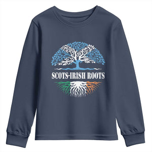 Scots-Irish Roots Youth Sweatshirt Ulster Scots Ireland Scotland TS09 Navy Print Your Wear