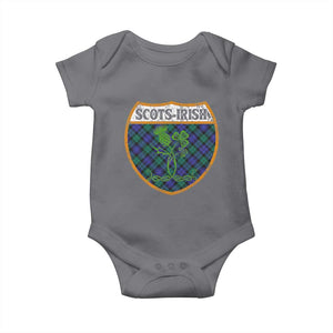 Scots-Irish Pride Baby Onesie Shamrock Ulster Scots Scotch Irish Shamrock Thistle TS09 Charcoal Print Your Wear