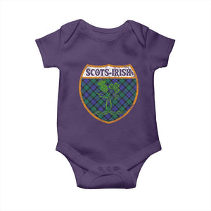 Scots-Irish Pride Baby Onesie Shamrock Ulster Scots Scotch Irish Shamrock Thistle TS09 Purple Print Your Wear