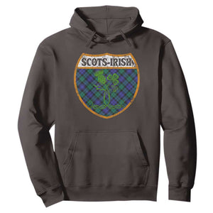 Scots-Irish Pride Hoodie Shamrock Ulster Scots Scotch Irish Shamrock Thistle TS09 Dark Chocolate Print Your Wear