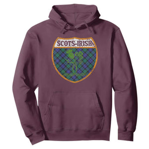 Scots-Irish Pride Hoodie Shamrock Ulster Scots Scotch Irish Shamrock Thistle TS09 Maroon Print Your Wear